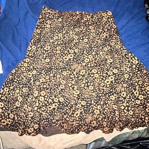 Brown Floral Midi Vintage skirt